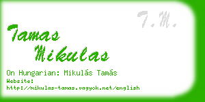 tamas mikulas business card