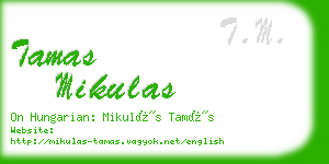 tamas mikulas business card